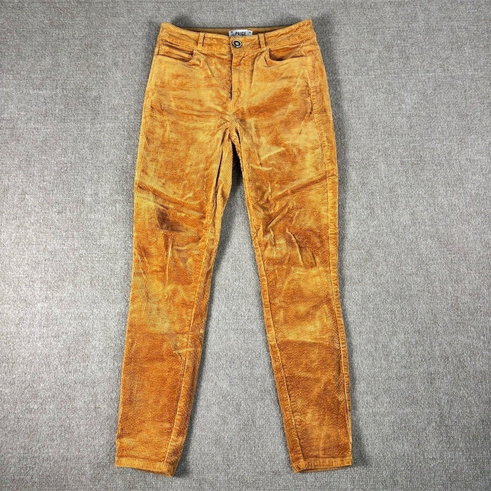 PAIGE Skinny Pants Womens‎ Size 26 Mustard Yellow High Rise 5-Pocket
